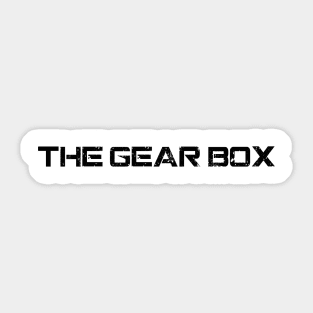 The Gear Box Text - White Tshirt Sticker
